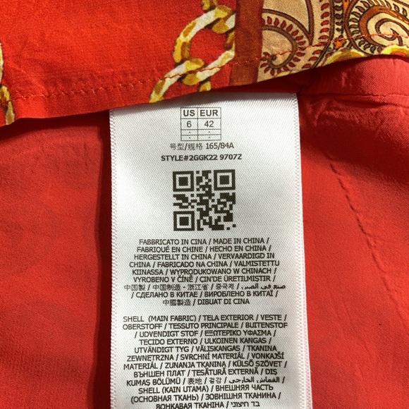 MARCIANO by GUESS Melodie Chemisier Paisley Chain Red Dress Size 6 - Picture 10 of 13